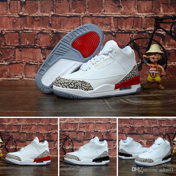 

2019 kids athletic shoes children j3 basketball shoes wolf grey toddler j3 sport sneakers for boy girl toddler chaussures, Black