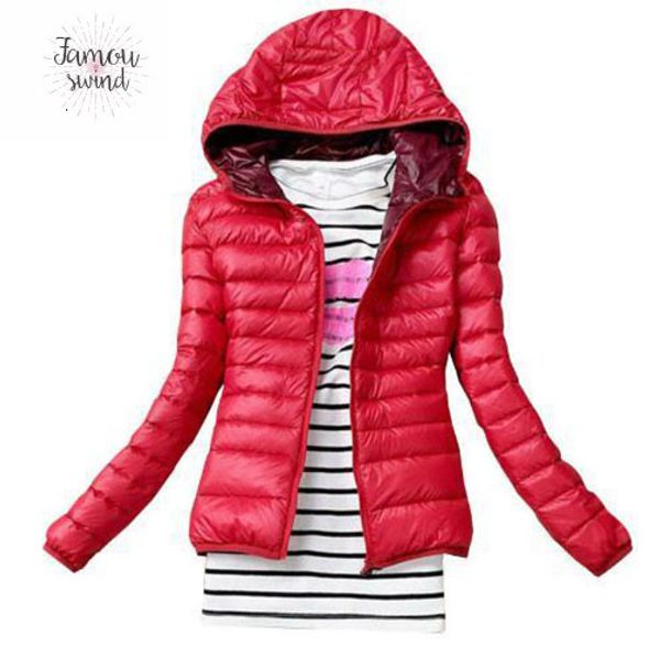 

down winter jacket cotton down parka hooded womens coat casual slim parkas solid basic womens jacket long sleeve coat, Black;brown