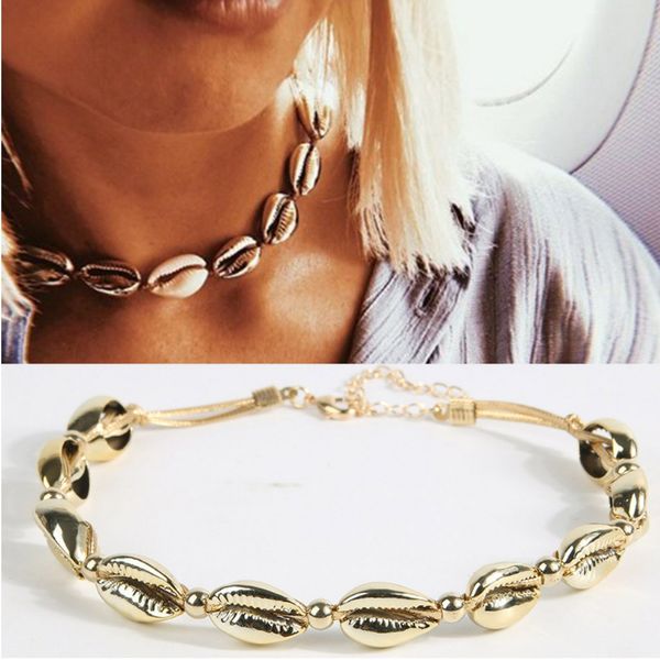 

bohemian natural shell collar choker necklace for women fashion ocean beach necklaces jewelry collares de moda 2019, Silver