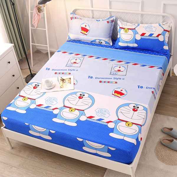 

new cartoon fitted sheet with elastic band mattress cover with all-around elastic rubber band printed bed sheet full queen size
