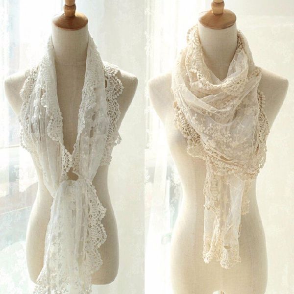 

new spring winter fashion accessories lace scarf white or beige color soft and comfortable shawls 2 color for women ladies, Blue;gray