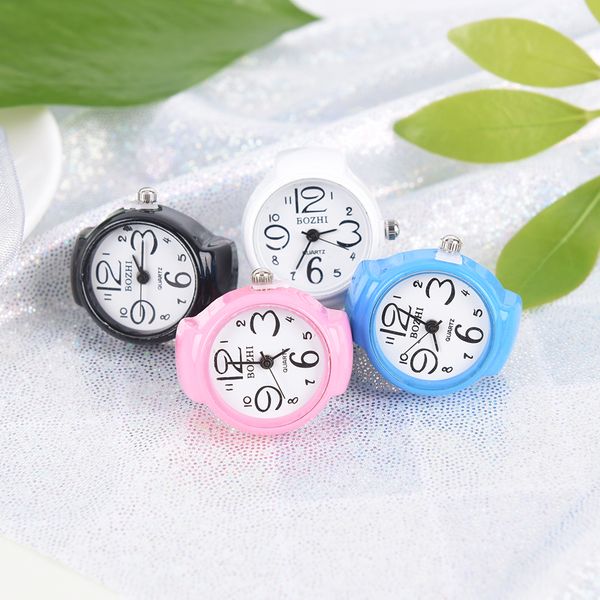 

analog quartz fashion ring watches creative steel bling elastic finger, Silver