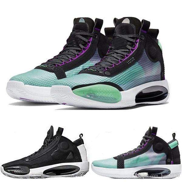 

airretrojordan xxxiv 34 blue void eclipse 34s mens basketball shoes green glow black flight trainers sneakers baskets des chaussures