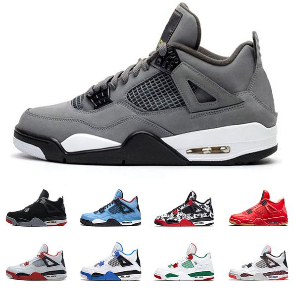

4 cool grey 4s men basketball shoes og bred for 2019 what the pale citron mens sneakers sports size 36-47 drop shipping