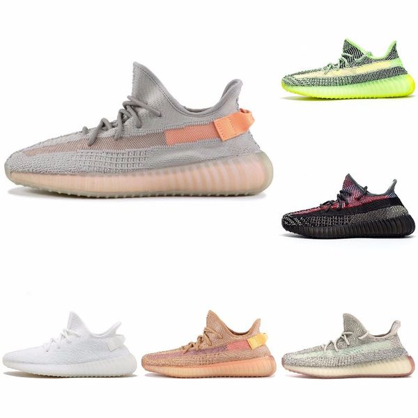 

2020 new x kanye west womens mens running shoes tail light cinder reflective sulfur yecher eliada abez gid glow trainers sneakers, Black