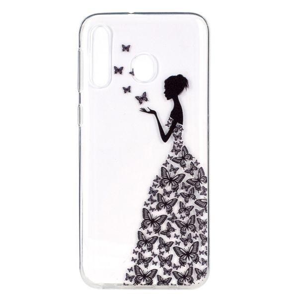 

for samsung galaxy m30 case cover transparent soft tpu colour decoration tower bike butterfly girl mobile phone cases