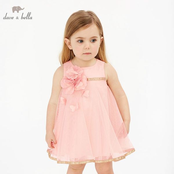 

dbm10585 dave bella summer baby girl princess clothes children party wedding dress kids sleeveless boutique flowers dresses, Red;yellow