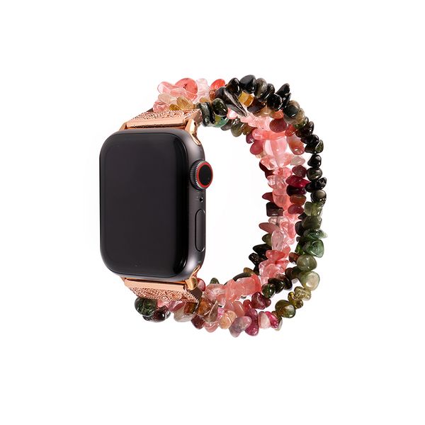 

luxury beads strap for apple watch band 38mm 40mm 42mm 44mm handmade colorful natural jasper bracelet for iwatch 5 4 3 2 1