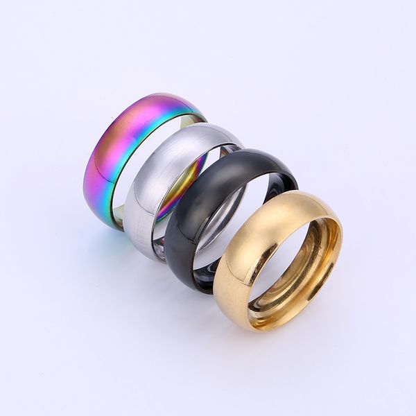 

simplicity couple rings stainless titanium steel trendy daily wear ring thumb jewelry for women men, Golden;silver