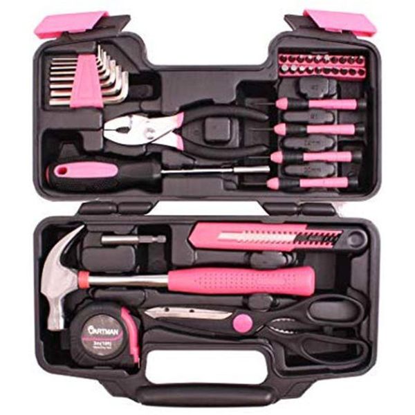 

39pcs diy household home hand tool kit hammers pliers screwdrivers wrenches tape measure scissors set with storage case