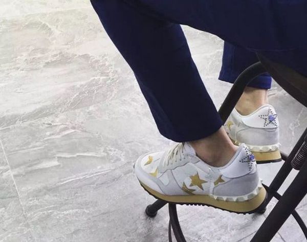 

fashionville* u610 40/41/42/43/44 genuine leather red white star beach stud sneakers shoes fashion men women couple, Black