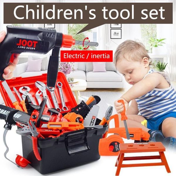 

43pcs kid toolbox simulation toy repair tool kit educational toy engineering learning game plastic drilling puzzle toys gift