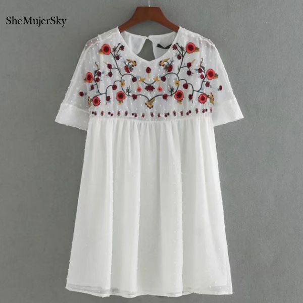 

shemujersky white chiffon playsuits embroidery jumpsuit women 2017 summer rompers women's suit, Black;white