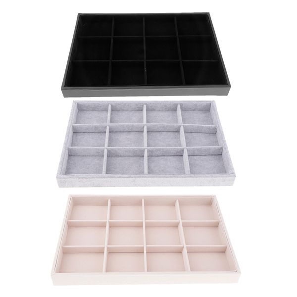 

12 compartments velvet bracelet bangle watch jewelry display tray holder, Pink;blue