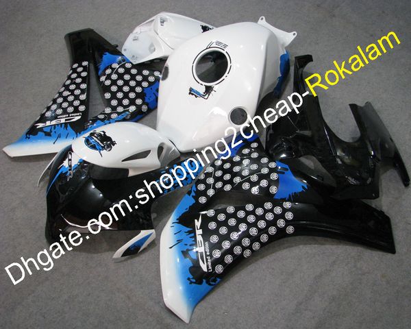 Para Honda Fireblade CBR1000RR CBR1000 1000RR 2008 2009 2011 2011 Decalque de moto preto branco kit de justo azul (moldagem por injeção)