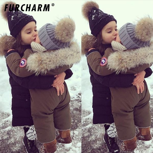 

baby boys girls beanie hats fashion children winter 100% real fur pom pom beanies cap natural fur hat for kids children