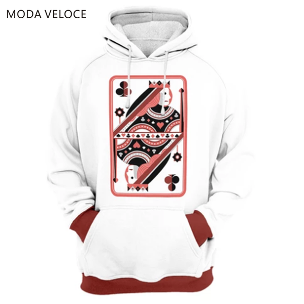 

modaveloce queen style 1 hoodie polyester with wool white hoodie pullover anime's clothes men, Black