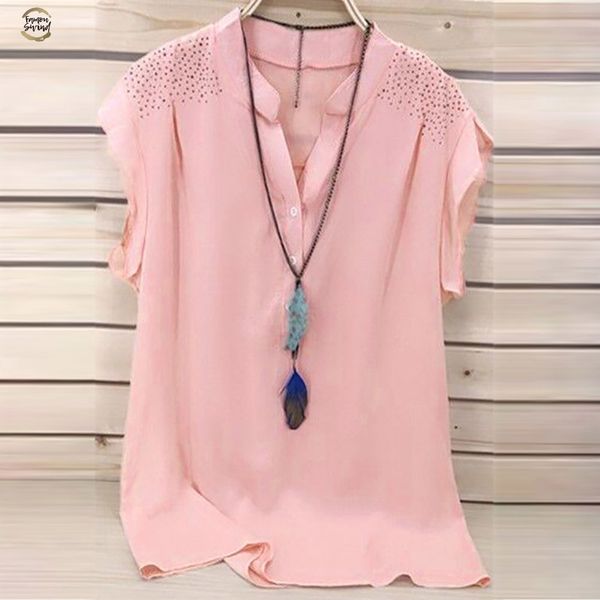 

plus size 5xl summer for womens and blouses streetwear solid v neck shirts tunic ladies womens clothing, White