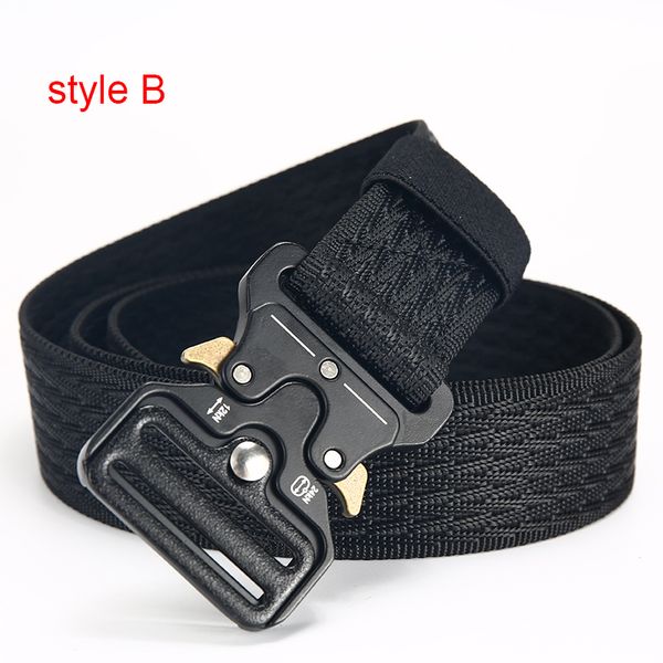 

luxury belt men tactical belt military nylon outdoor multifunctional training belt strap ceintures 125cm army style b, Black;brown