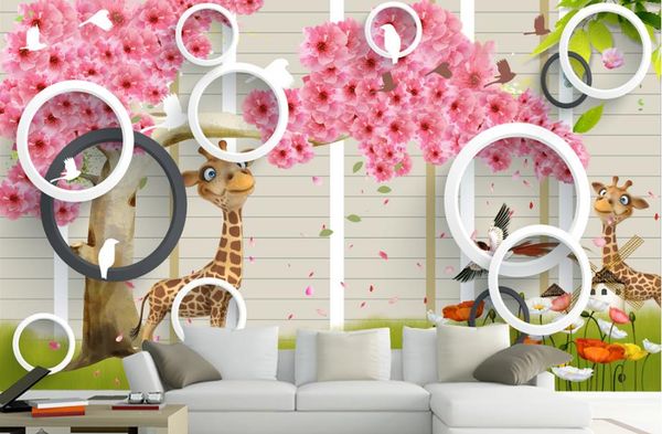 

пользовательские фото обои 3d современный тв фон гостиная спальнябегония цветок расцветает романтический персик обои для стен