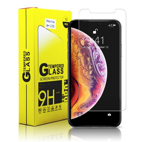 

temper glass film for iphone 11 pro samsung a10e a20 lg stylo 5 k40 screen protector 0.33mm 2 with paper package