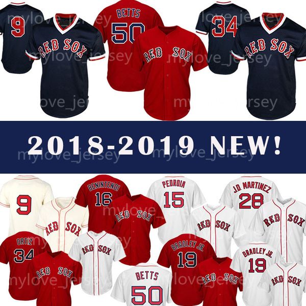 

Mens Sox jersey 50 Mookie Betts 19 Jackie Bradley Jr. Baseball Jersey 28 JD Martinez 9 Ted Williams Retro Mesh jersey wholesale