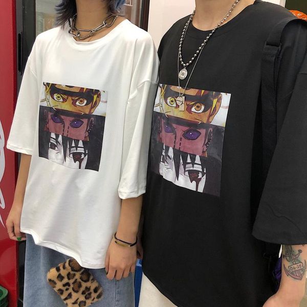 

весна и лето 2020 новый корейский yuansu bf ветер огонь тень печати свободная пара с коротким рукавом футболки мальчиков и девочек студент, White;black