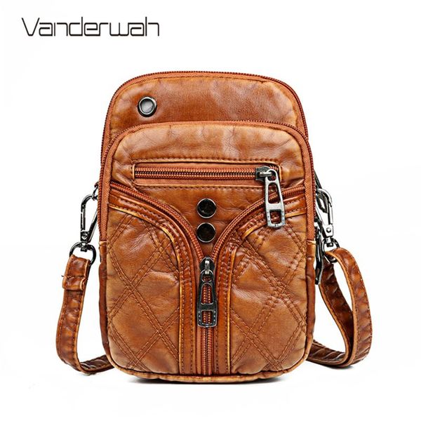 

small size women bag soft leather crossbody bag soft shoulder fashion phone pouch brown cellphone messenger bags sac a main
