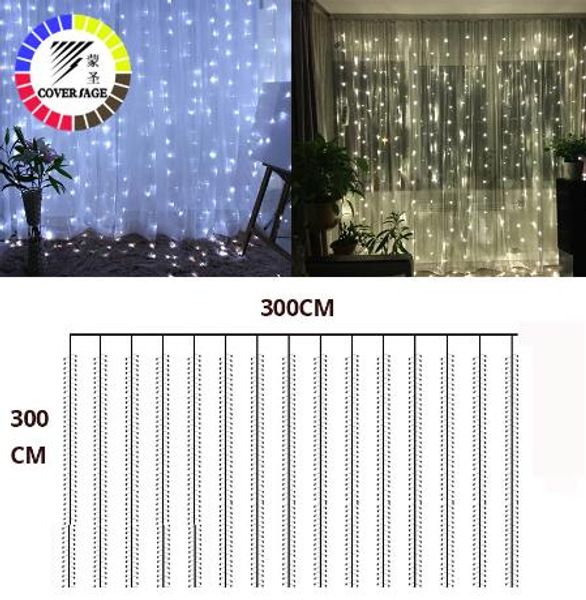 

coversage рождество 304leds led lights занавес garland 3x3m шнура сид fairy декоративные крытый главная свадебные украшения чистый свет