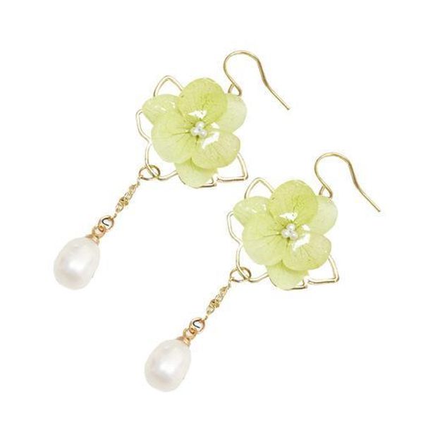 

ручной работы сушеные цветочные серьги 2020 новая мода падение серьги для женщин свадебные серьги на крючках для девочек ювелирные изделия у, Silver