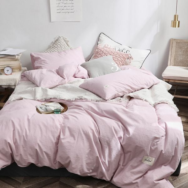

yimeis cotton bedding set pink  comforter sets printing  size bed sheets set be45301