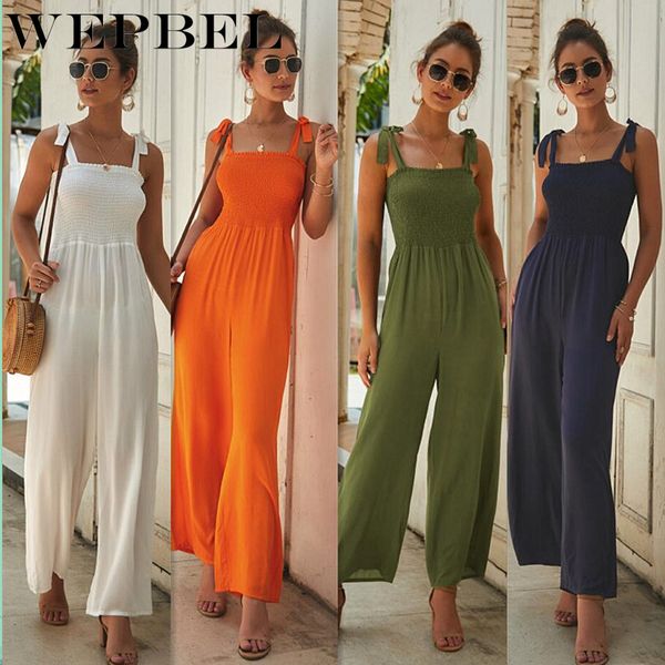 

wepbel мода женщины длинный комбинезон сплошной цвет спагетти ремень спагетти ремень комбинезон модные наряды свободные брюки комбинезоны, Black;white