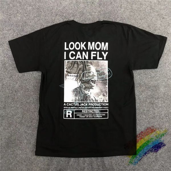 

travis scott look mom i can fly custom astroworld t-shirt men women 1:1 quality t shirt tees t-shirt, White;black