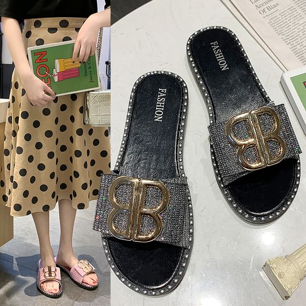 

Big Size 36-41 Women Slides Flip Flops Sandals 2019 Female Indoor Home Slippers Casual Summer Woman Flats Beach shoes