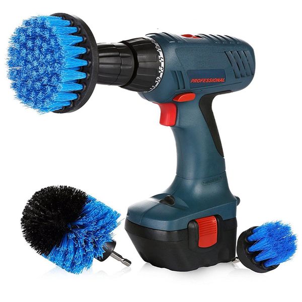 

3pcs electric drill brush scrub pads kit power scrubber cleaning kit cleaning brush scouring pad for carpet glass car clean