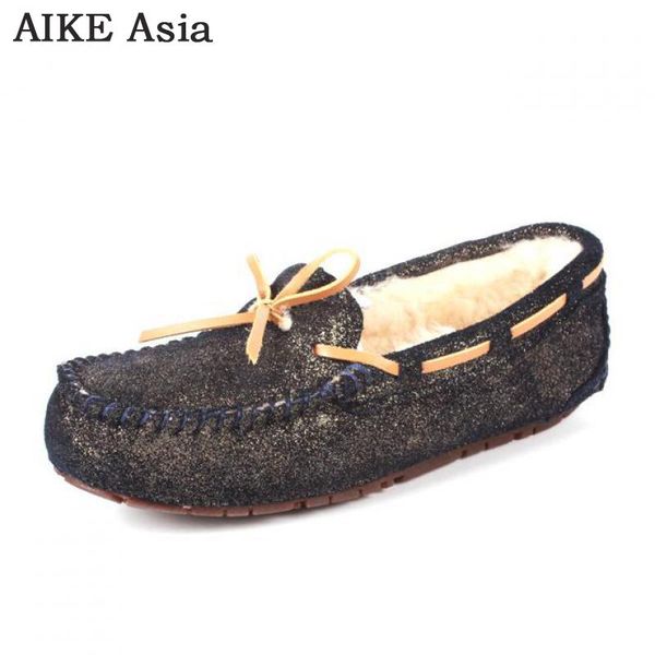 

2019 women's snow boots winter fur and ankle boots women's warm rubber flat-bottom fashion home house shoes botas mujer, Black