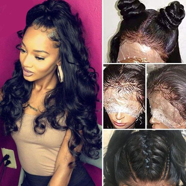 New Body Wave Half Updo Ponytail Free Parting 360 Full Lace Wig