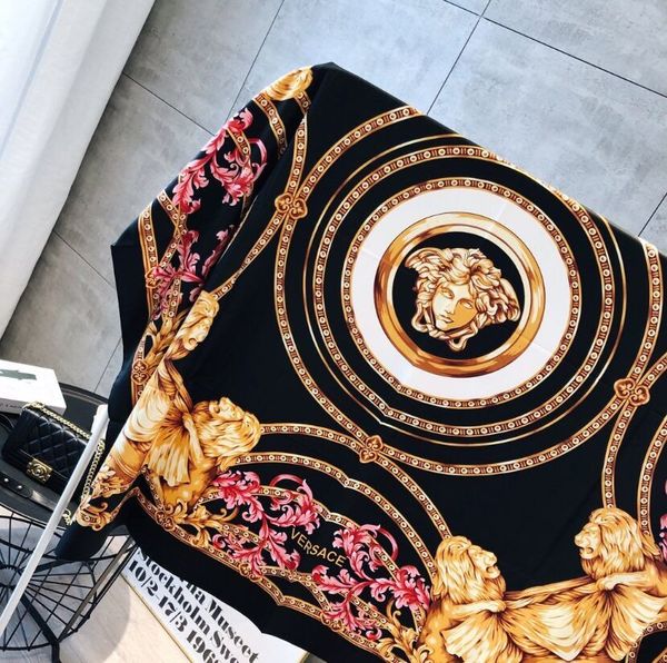 

Luxury de igner ilk carf for women 2019 pring brand floral flower long carve ize 130x130cm hawl gift 77