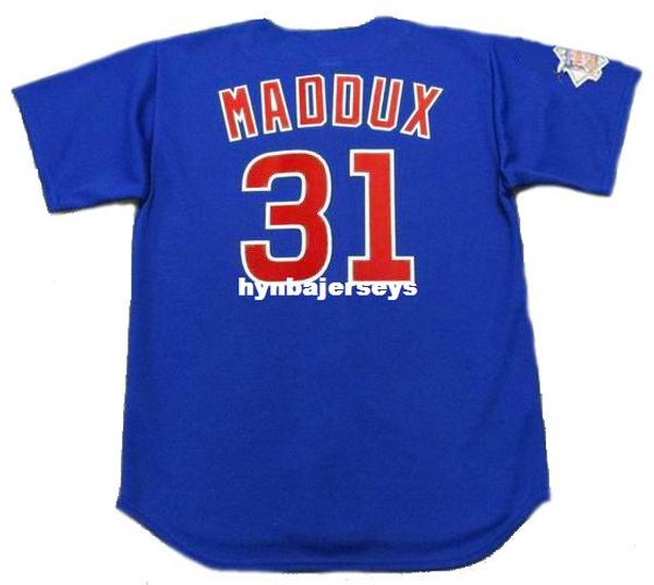 

custom maddux stitched 2004 majestic vintage alternate baseball jersey retro mens jerseys shirt, Blue;black
