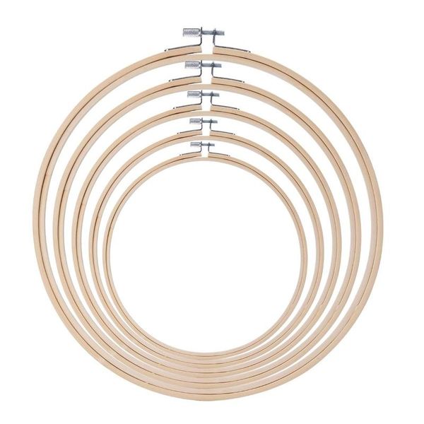 

5 pieces embroidery hoop set bamboo circle cross stitch hoop ring, Black