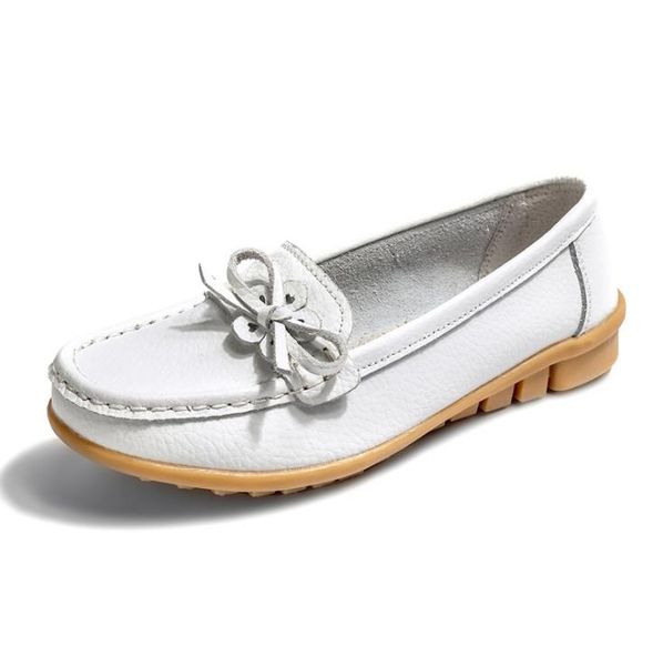 

women flats casual shoes leather shallow mouth non-slip women's shoes, Black
