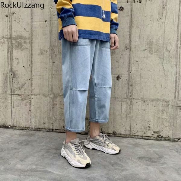 

plus size streetwear baggy jogger slim harem denim pant loose summer ankle length trouser fashion vintage blue jeans hip hop new, Black
