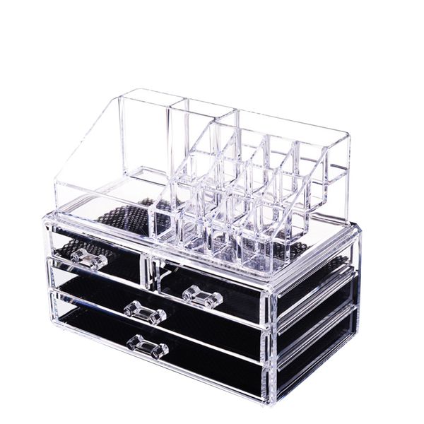 2019 4 Tier Drawers And 12 Grid Stackable Cosmetics Makeup