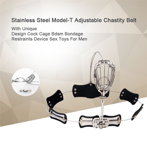 

linked design male chastity belt waist size adjustable stainless steel chastity devices metal net cock cage toys for men