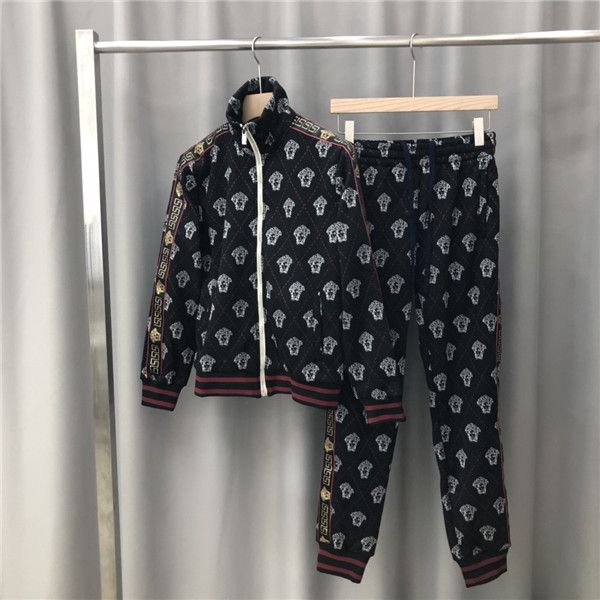 

19fw new luxurious brands design valen tracksuit hoodie jacket and trousers sets streetwear sweatshirts outdoor long pants and coat, Blue;black