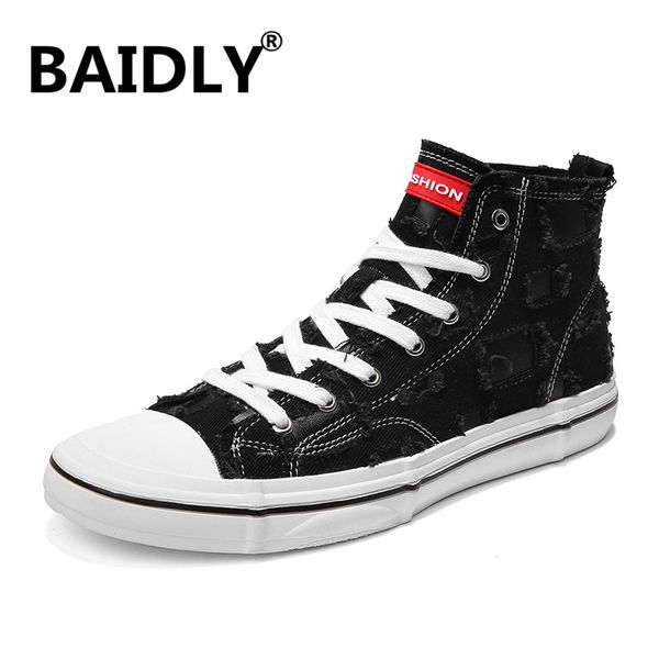 

new arrival men canvas shoes spring summer comfortable casual shoes mens canvas sneakers high brand fashion flat, Black