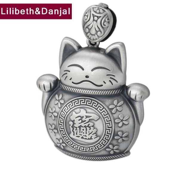 

2020 creative pendant 100% s999 sterling silver jewelry men women lucky fortune cat necklace pendant charm jewelry making p99