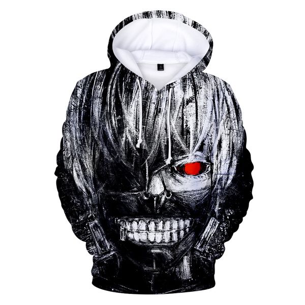 Moda- Mulheres Pulôver Hoodies Tokyo Ghoul 3D Impressão Digital Com Capuz Amantes Casual Sweater Sweater Moda Desgaste Males Top Roupas