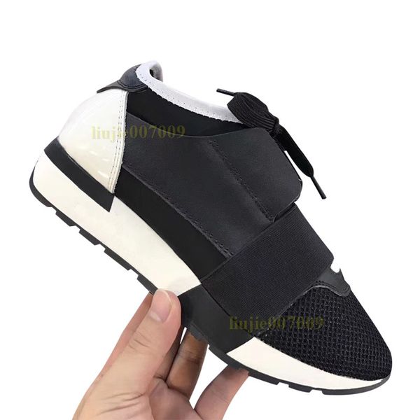 

2020 новая мода дизайнерская обувь человек вскользь женщина sneaker unisex mixed colors red silver лоскутная mesh trainer race чистка scarpe, Black