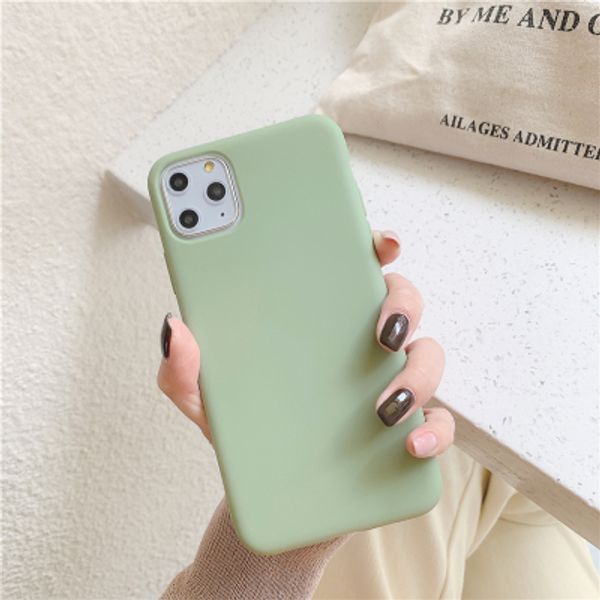 

pure color silicon case for iphone 11pro protective back cover